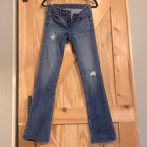 Distressed Hollister boot cut jeans